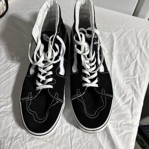 Vans SK8 Hi‎ Stitch Warp Black Men's Skate Shoes Size 13
